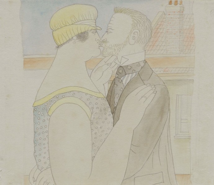A Kiss On The Rooftop by 'Ferdinand' George Erfmann